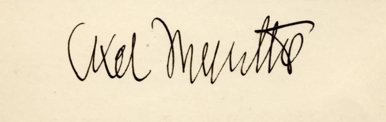 Firma de Axel Martin Fredrik Munthe, de 
